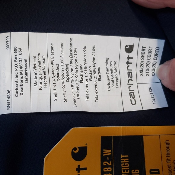 NWT- Carhartt Force® Fitted Mid-Weight Utility Leggings XXL-Short - Picture 11 of 11